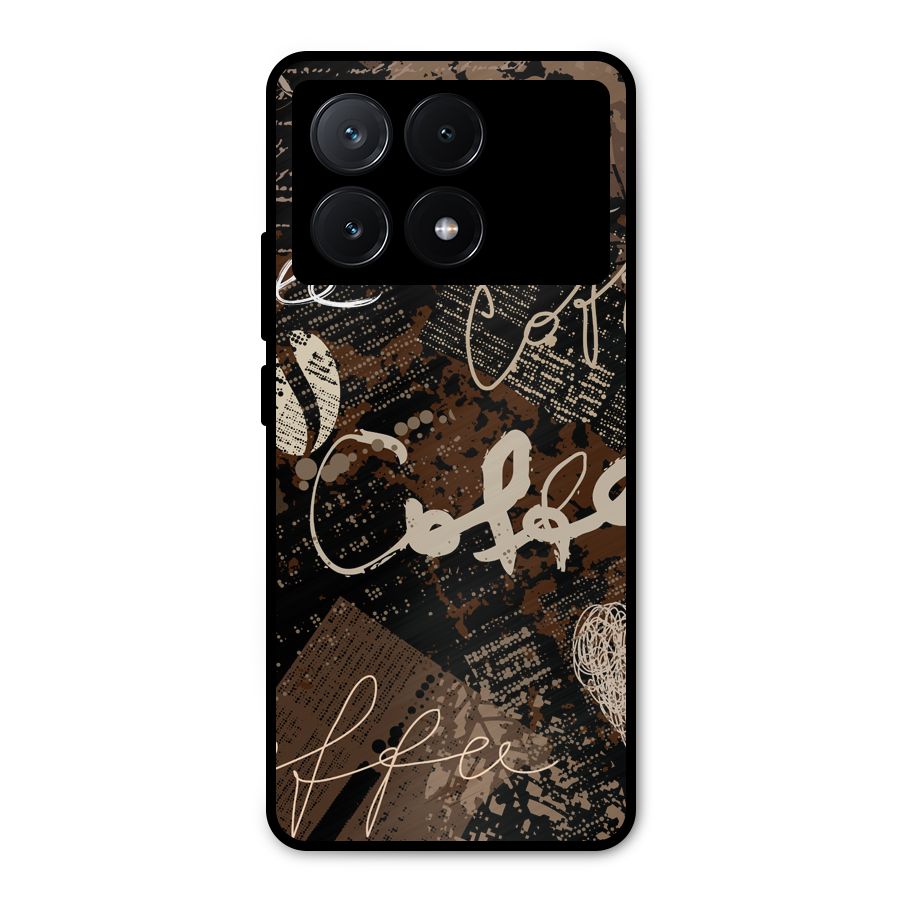 Coffee Scribbles Metal Back Case for Poco X6 Pro