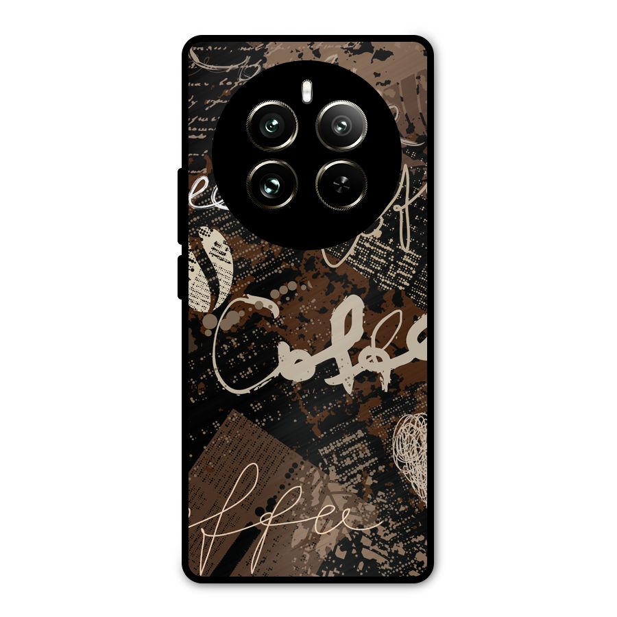 Coffee Scribbles Metal Back Case for Realme 12 Pro
