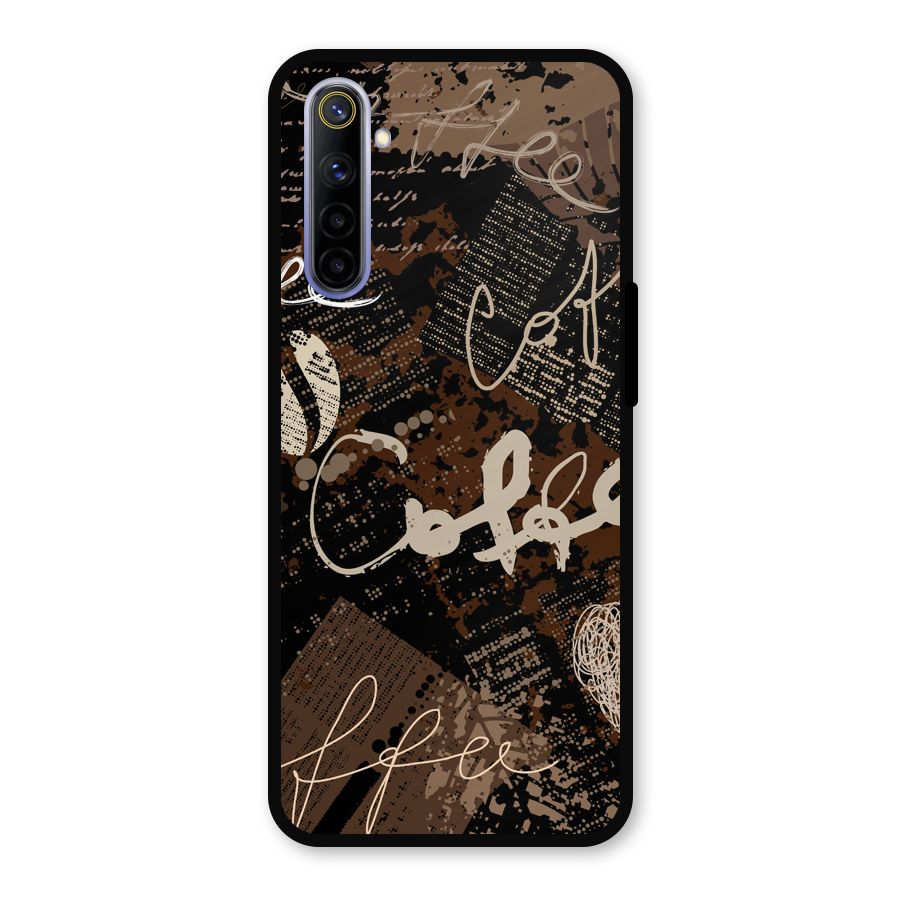 Coffee Scribbles Metal Back Case for Realme 6