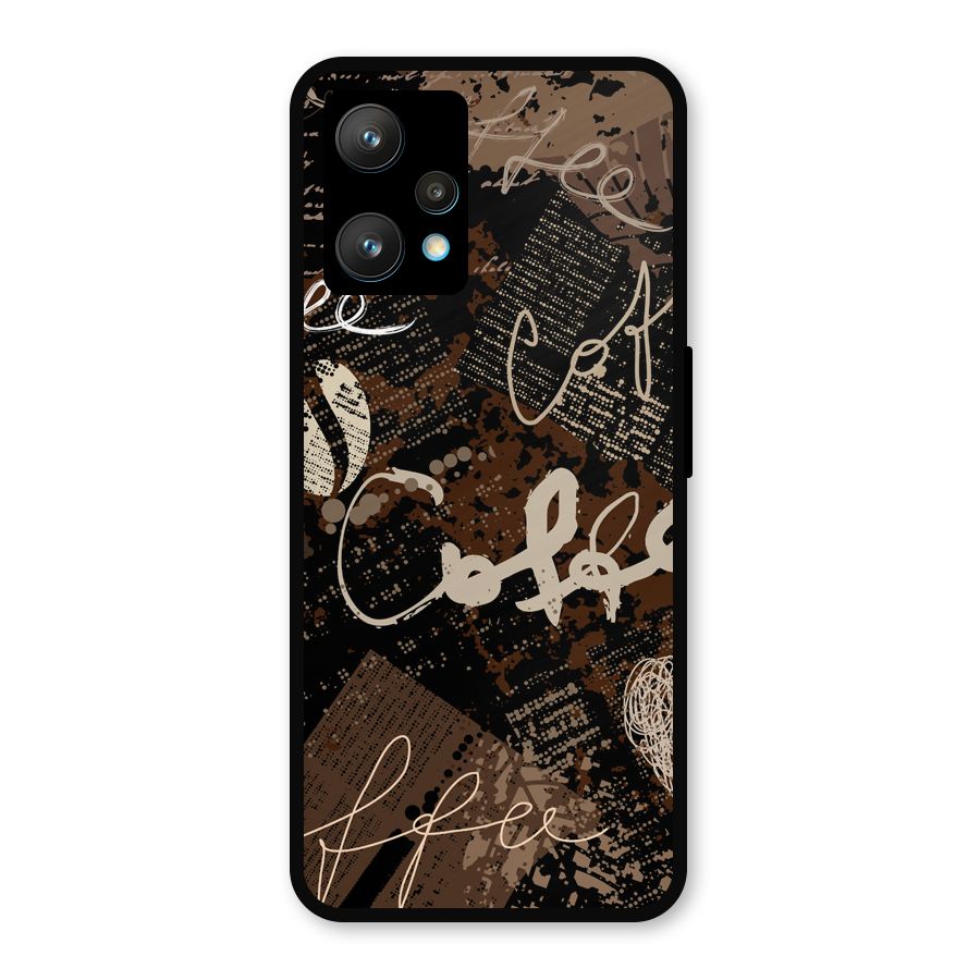 Coffee Scribbles Metal Back Case for Realme 9