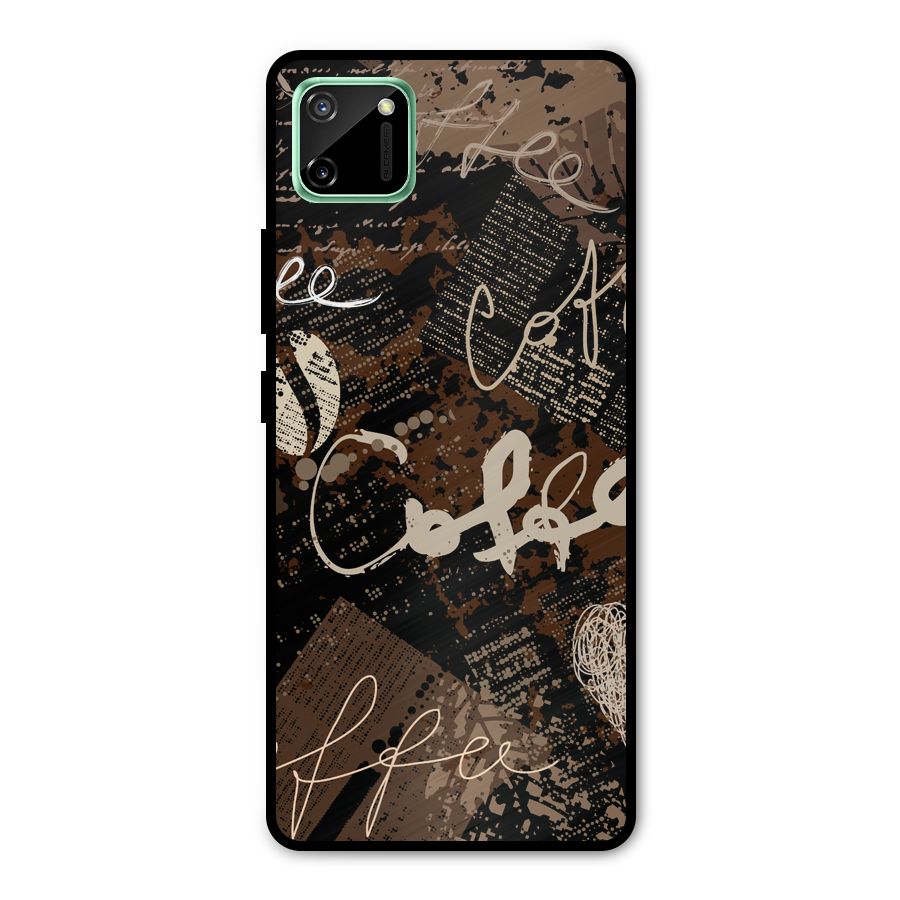 Coffee Scribbles Metal Back Case for Realme C11