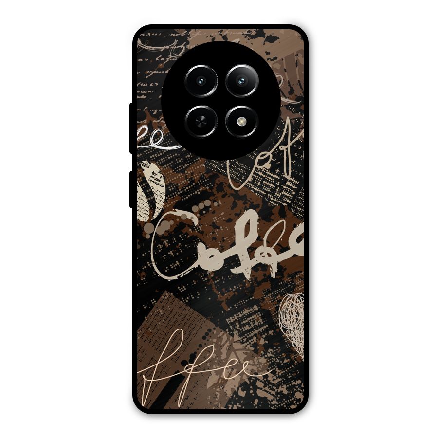 Coffee Scribbles Metal Back Case for Realme Narzo N65