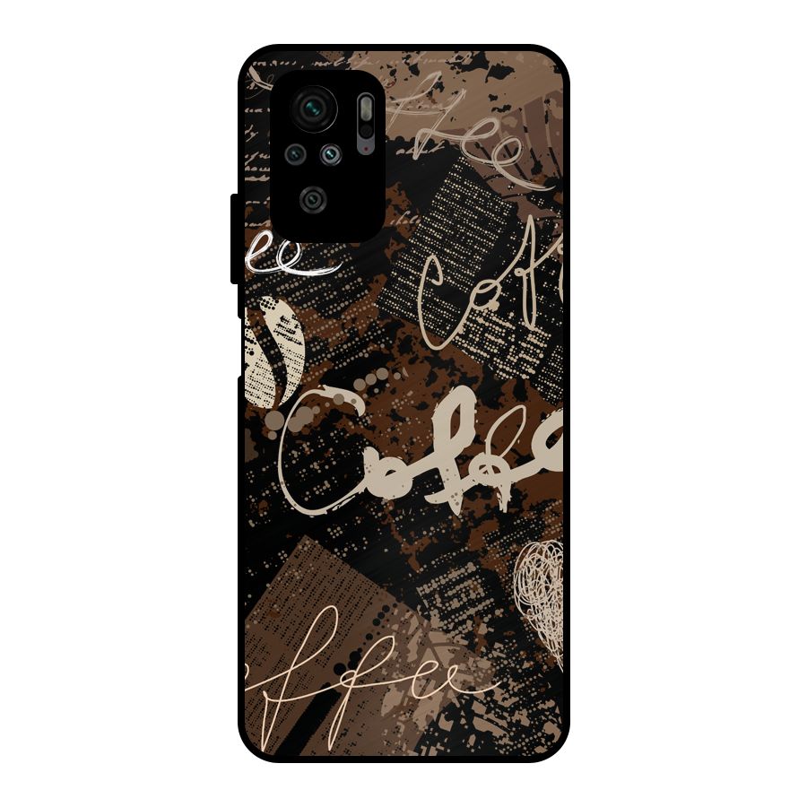 Coffee Scribbles Metal Back Case for Redmi Note 10S