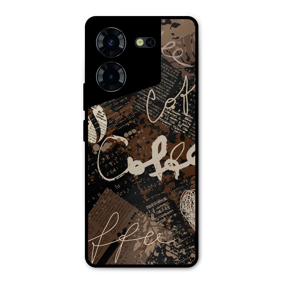 Coffee Scribbles Metal Back Case for Tecno Pova 5 Pro 5G
