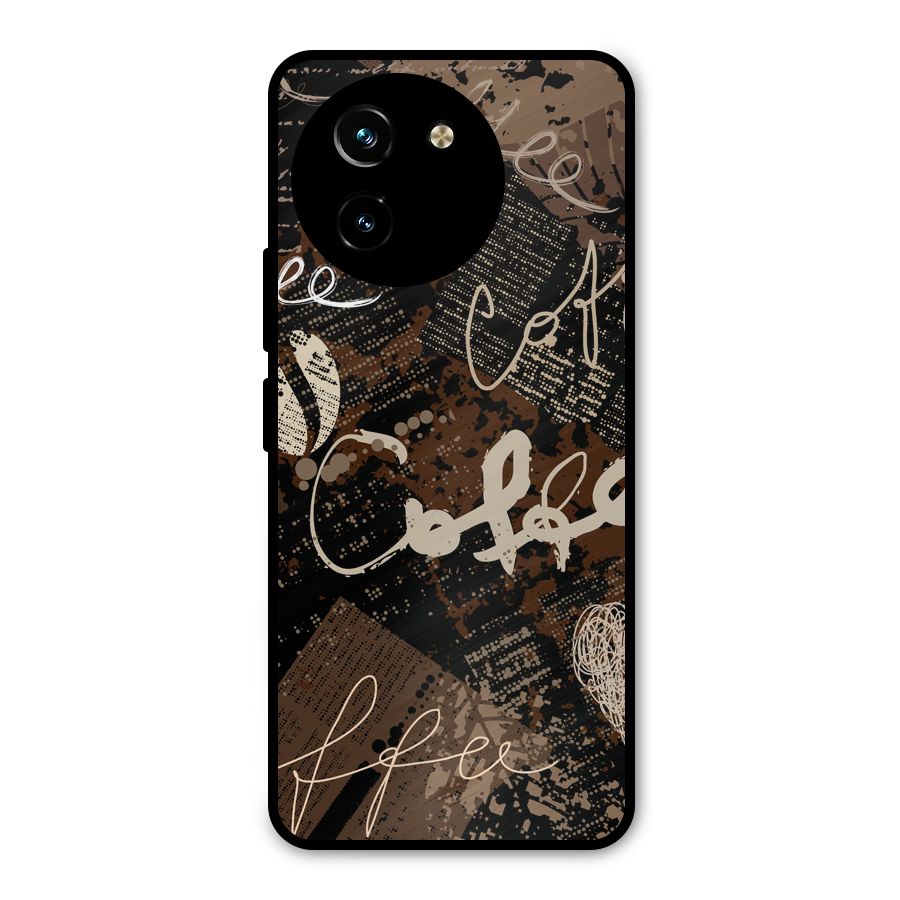 Coffee Scribbles Metal Back Case for Vivo T3x