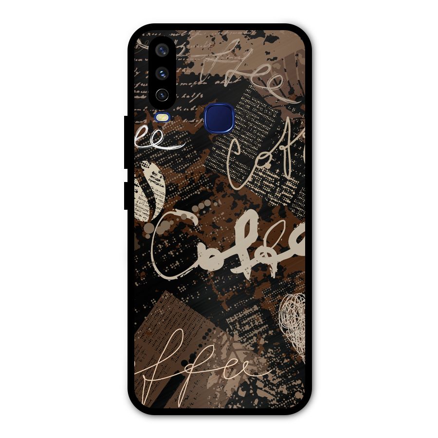Coffee Scribbles Metal Back Case for Vivo V17