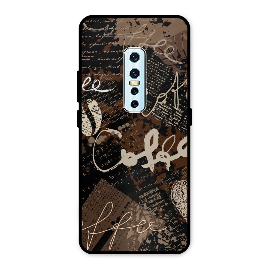 Coffee Scribbles Metal Back Case for Vivo V17 Pro
