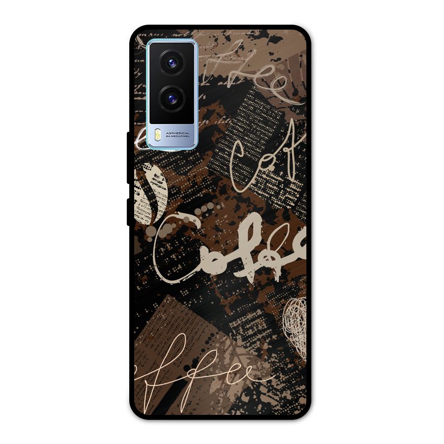 Coffee Scribbles Metal Back Case for Vivo V21e 5G