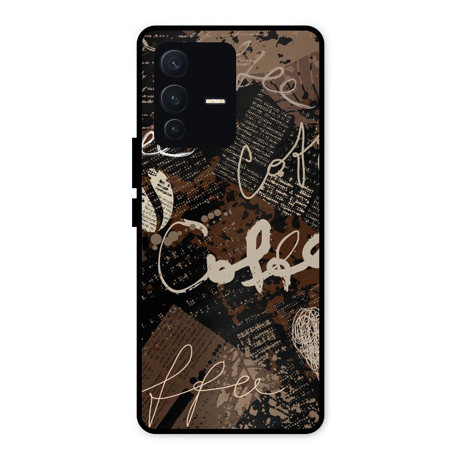 Coffee Scribbles Metal Back Case for Vivo V23 5G