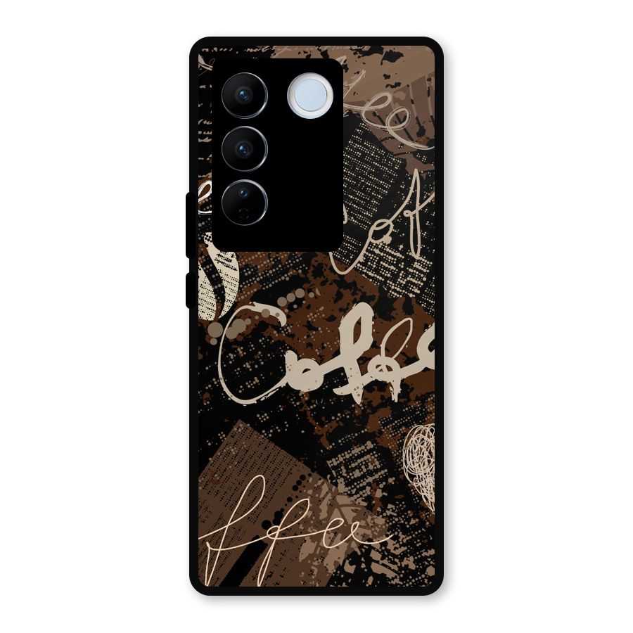 Coffee Scribbles Metal Back Case for Vivo V27