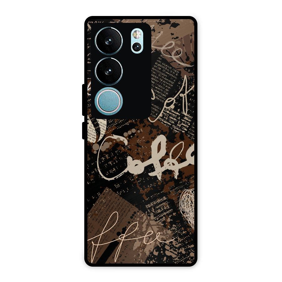 Coffee Scribbles Metal Back Case for Vivo V29