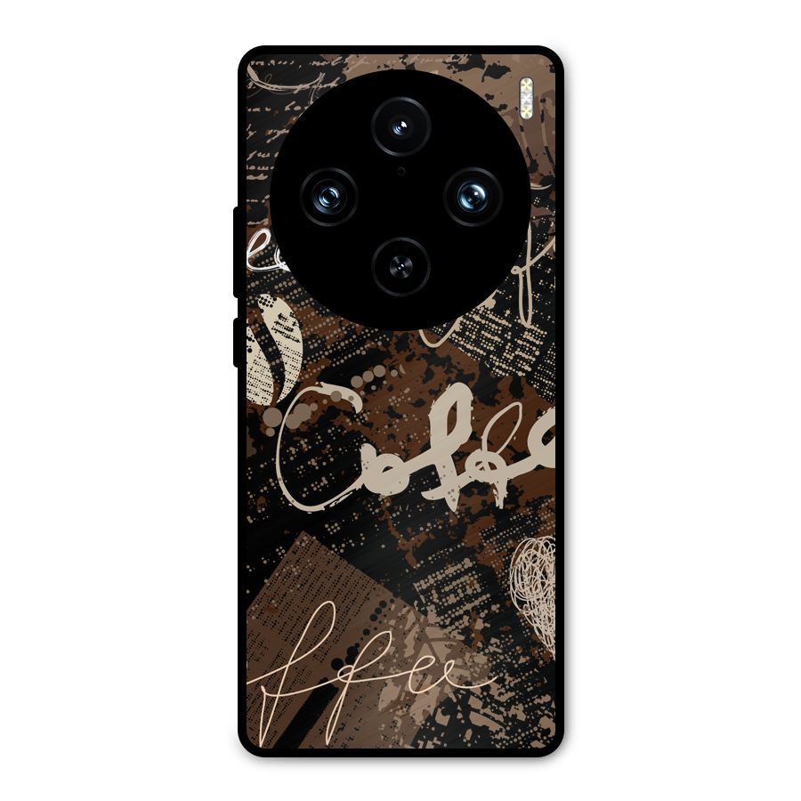Coffee Scribbles Metal Back Case for Vivo X100 Pro