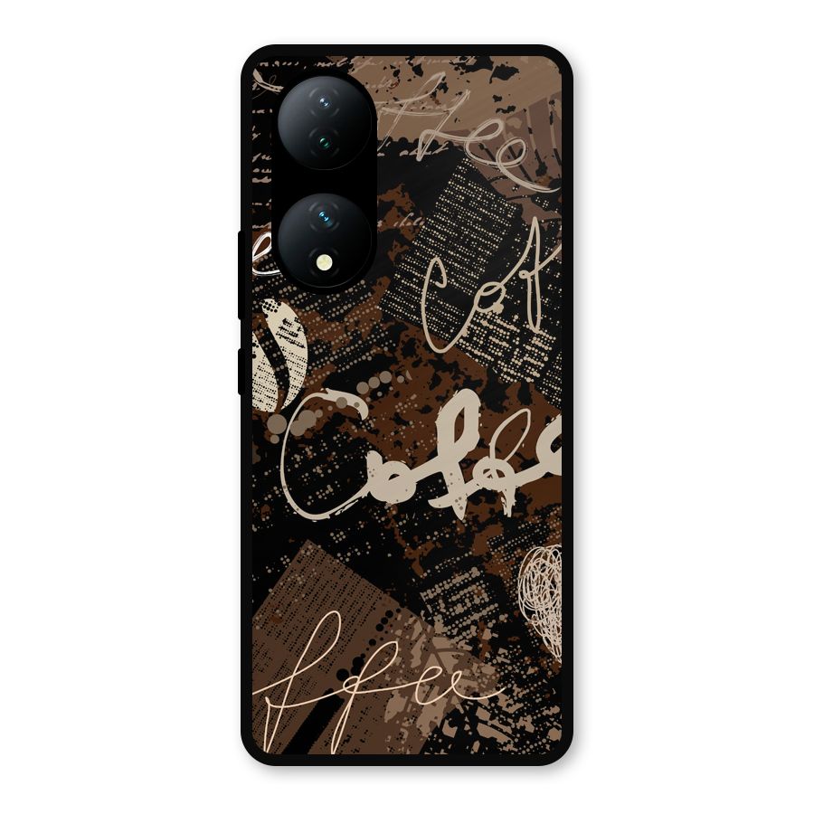 Coffee Scribbles Metal Back Case for Vivo Y100