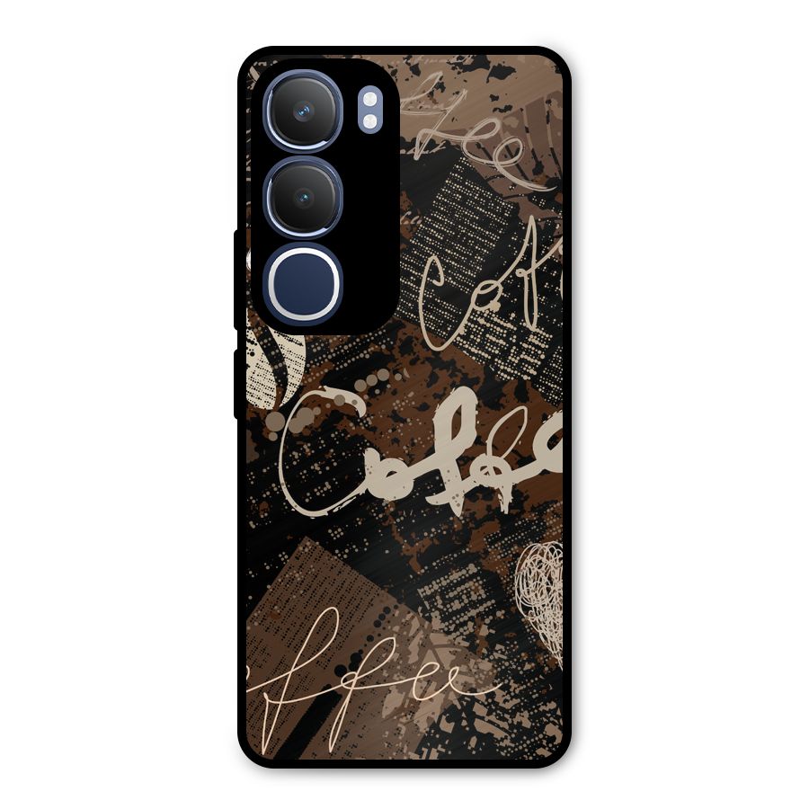 Coffee Scribbles Metal Back Case for Vivo Y29