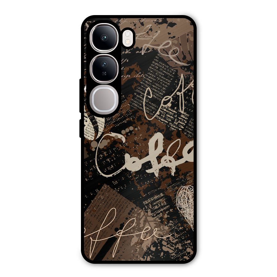 Coffee Scribbles Metal Back Case for Vivo Y300