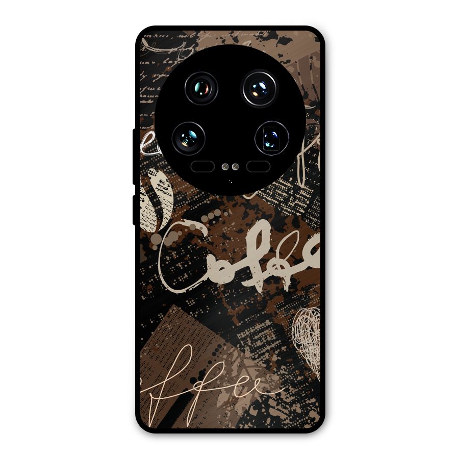 Coffee Scribbles Metal Back Case for Xiaomi 14 Ultra