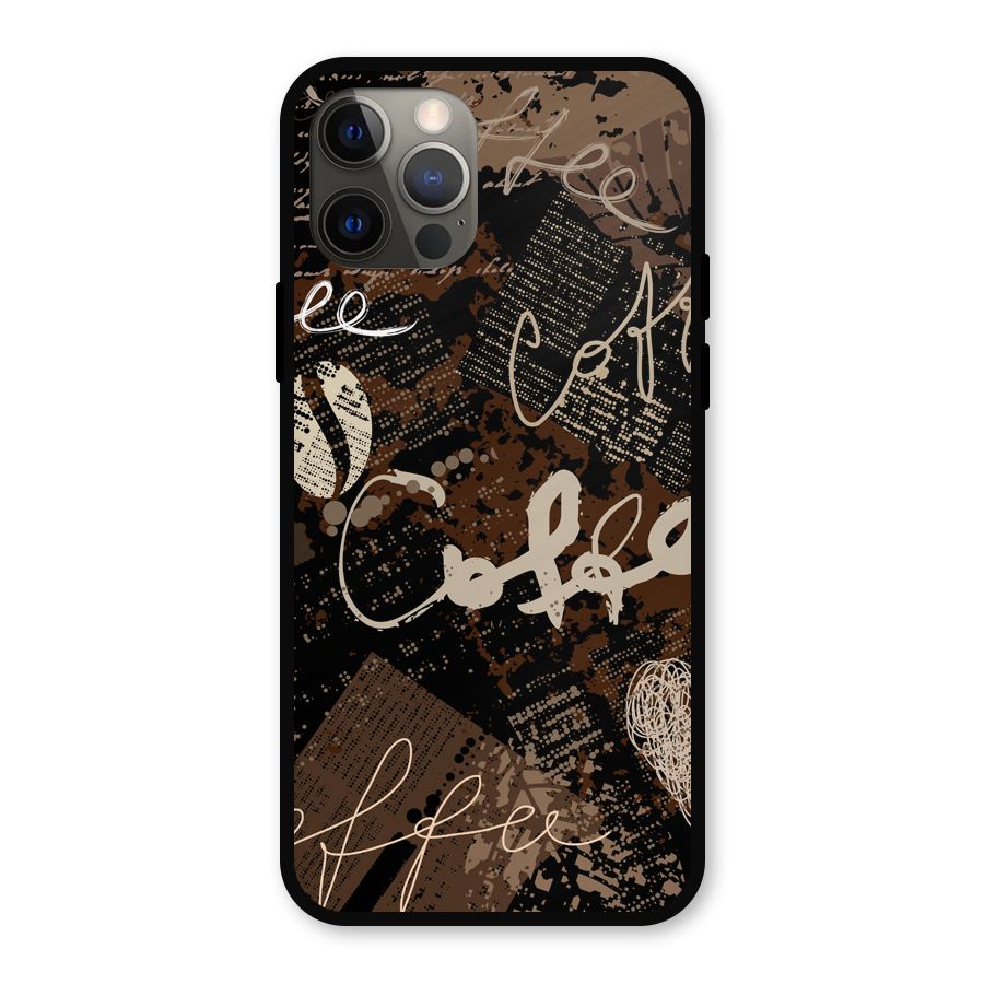 Coffee Scribbles Metal Back Case for iPhone 12 Pro