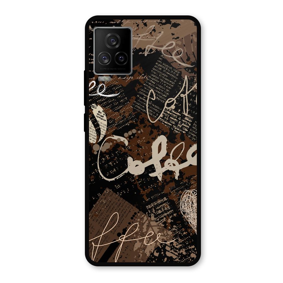 Coffee Scribbles Metal Back Case for iQOO 7 Legend 5G