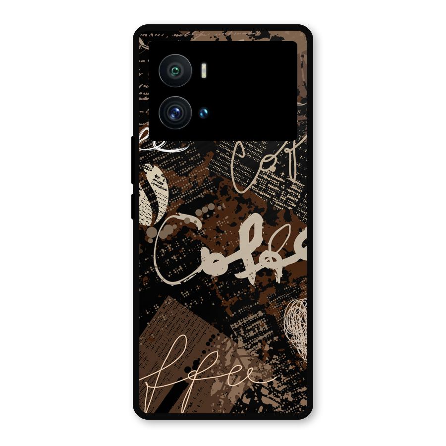 Coffee Scribbles Metal Back Case for iQOO 9 Pro