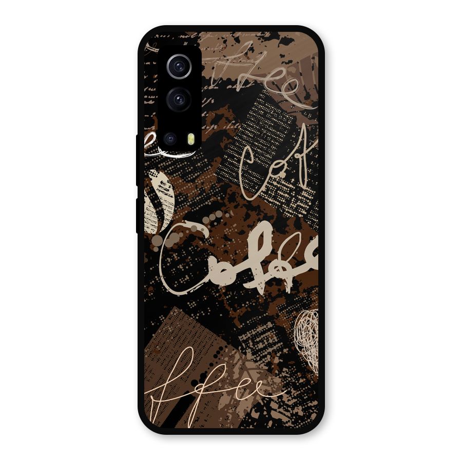 Coffee Scribbles Metal Back Case for iQOO Z3