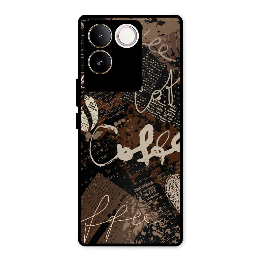 Coffee Scribbles Metal Back Case for iQOO Z7 Pro