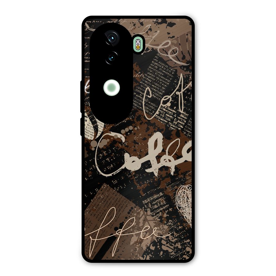 Coffee Scribbles Metal Back Case for iQOO Z9s
