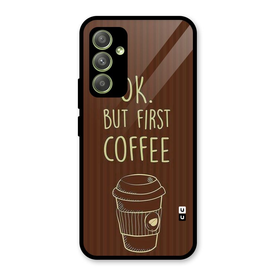 Coffee Stripes Glass Back Case for Galaxy A54
