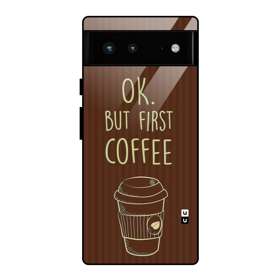 Coffee Stripes Glass Back Case for Google Pixel 6