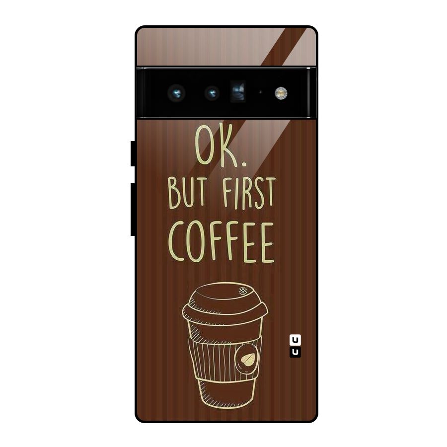 Coffee Stripes Glass Back Case for Google Pixel 6 Pro
