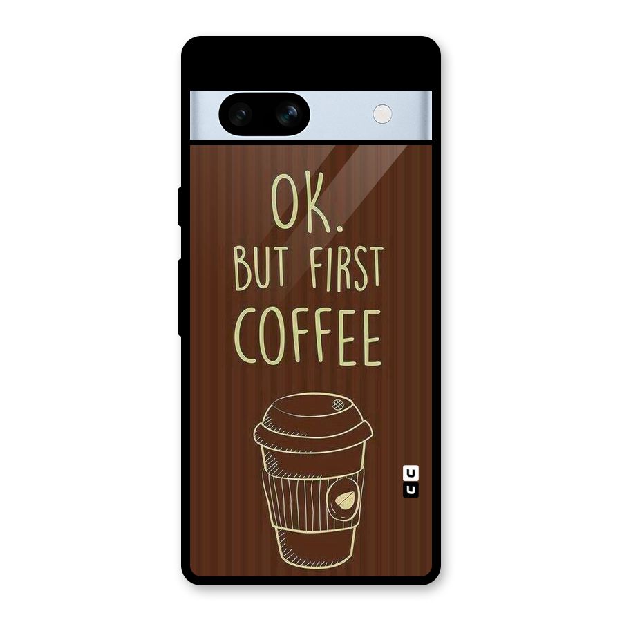 Coffee Stripes Glass Back Case for Google Pixel 7a