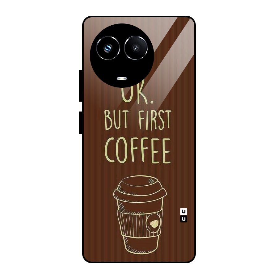 Coffee Stripes Glass Back Case for Realme 11X