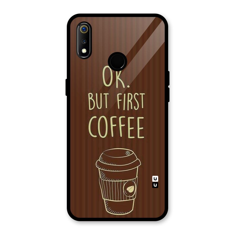 Coffee Stripes Glass Back Case for Realme 3i