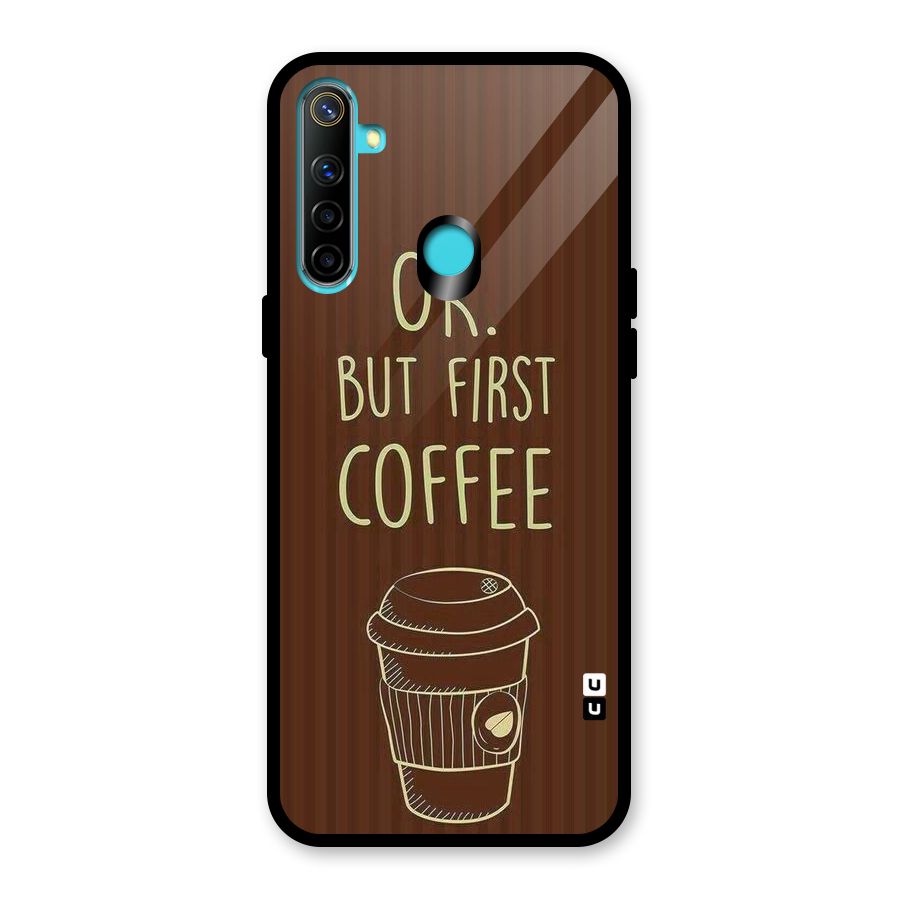 Coffee Stripes Glass Back Case for Realme 5