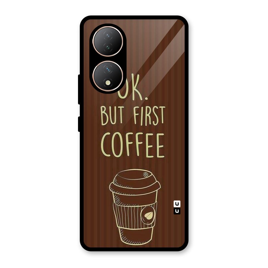 Coffee Stripes Glass Back Case for Vivo Y100A