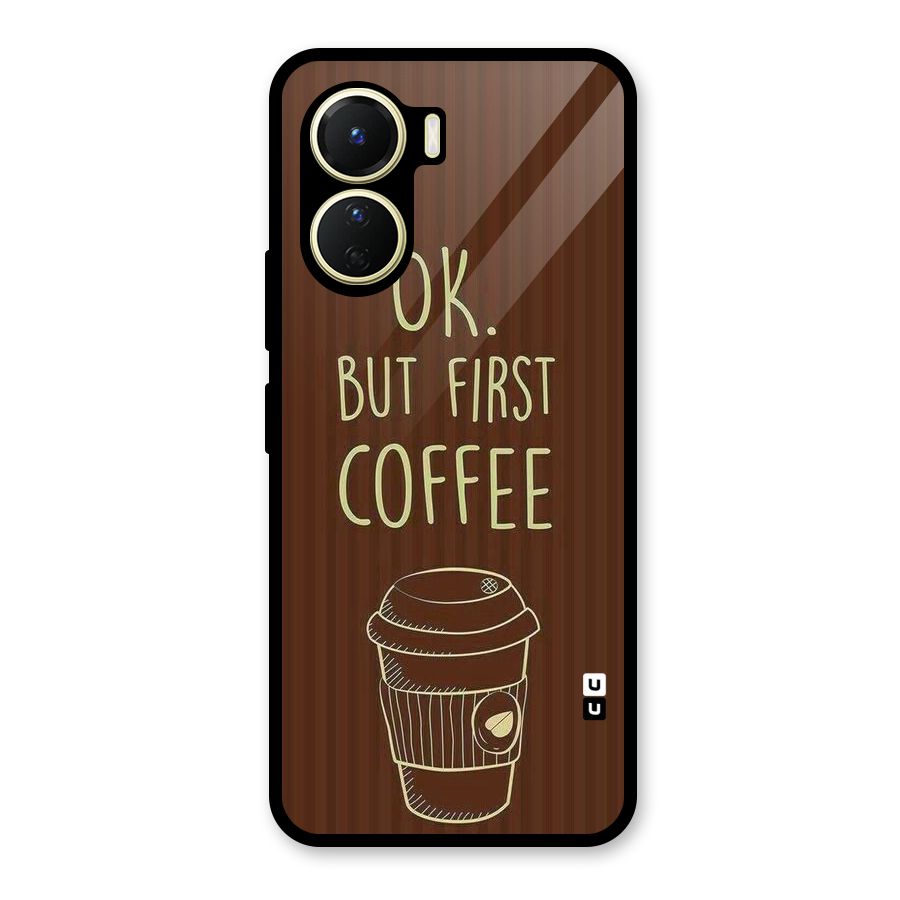 Coffee Stripes Glass Back Case for Vivo Y16