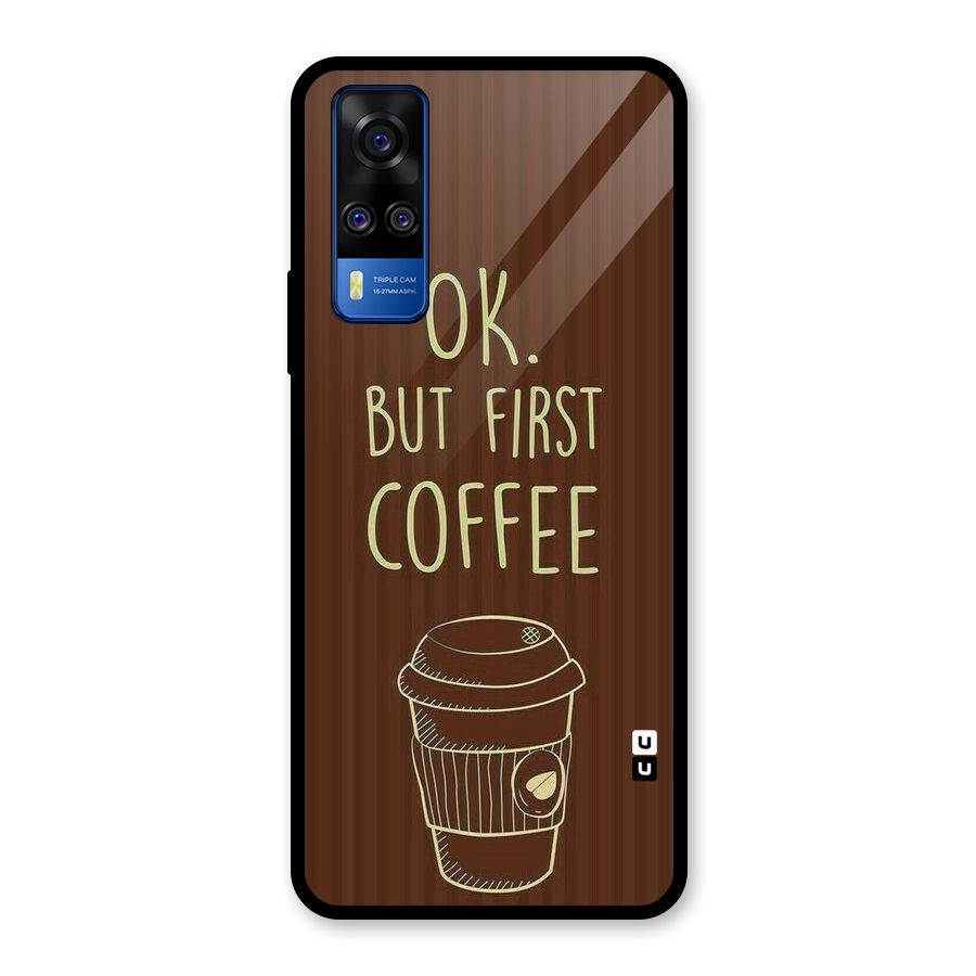 Coffee Stripes Glass Back Case for Vivo Y31
