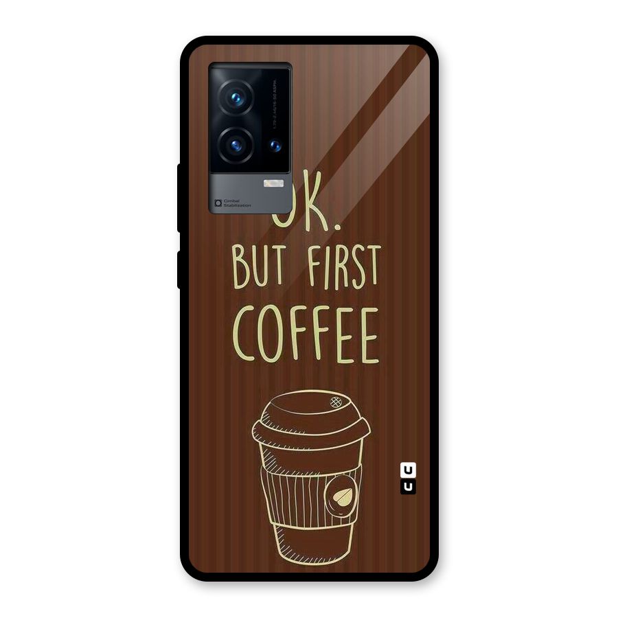 Coffee Stripes Glass Back Case for iQOO 9 5G