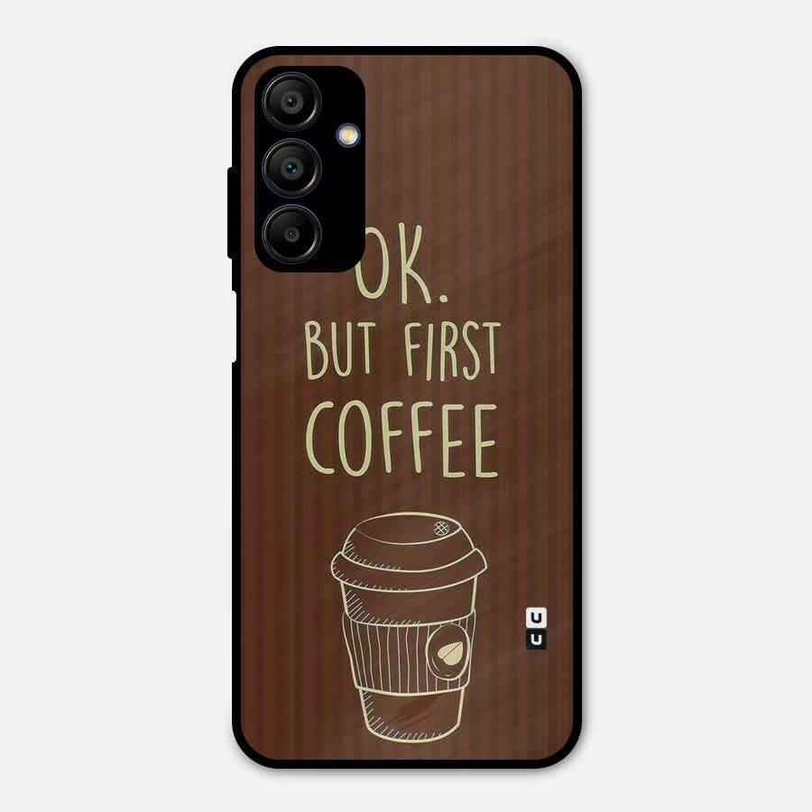 Coffee Stripes Metal Back Case for Galaxy A15 5G