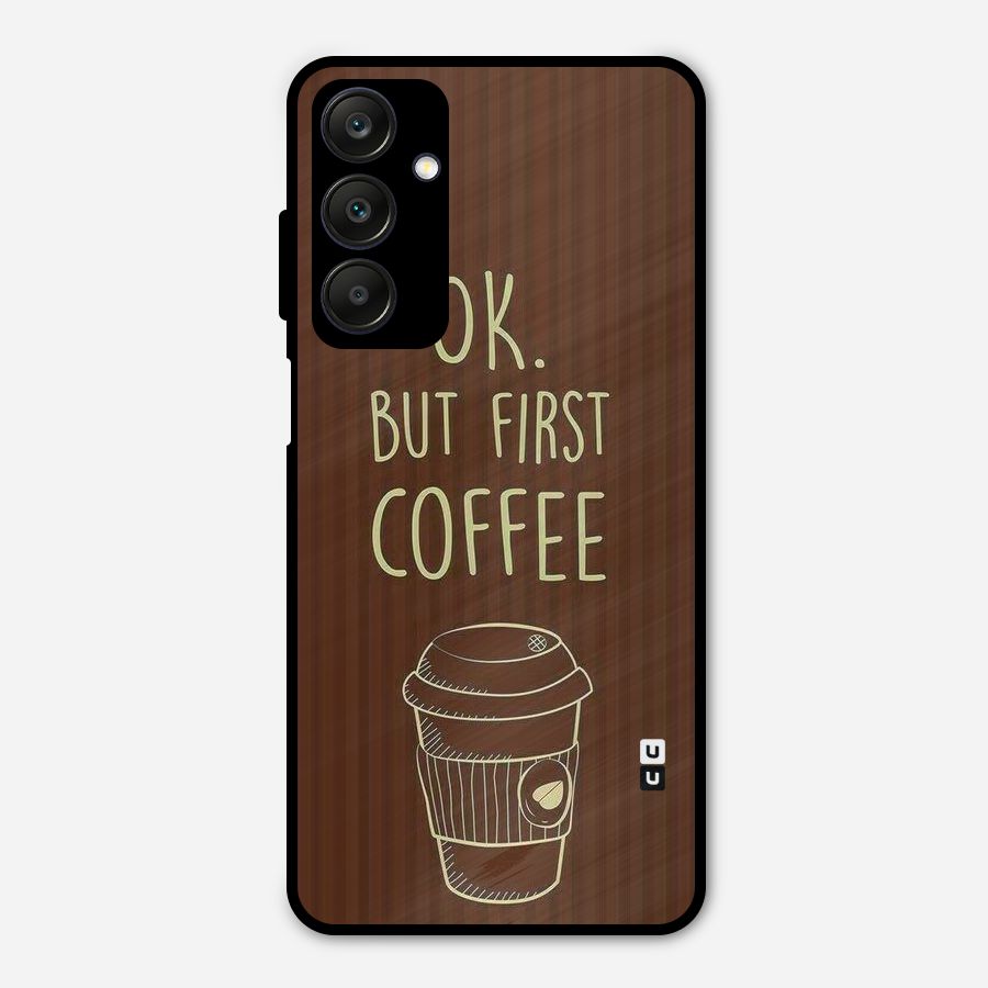 Coffee Stripes Metal Back Case for Galaxy A25 5G