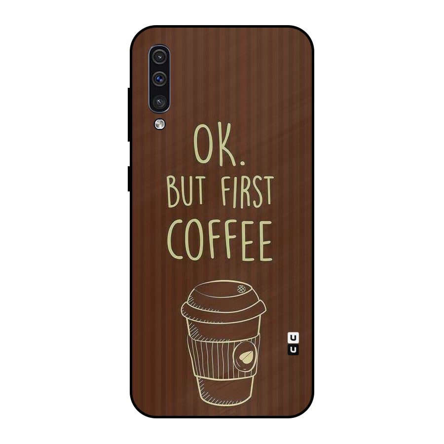 Coffee Stripes Metal Back Case for Galaxy A30s