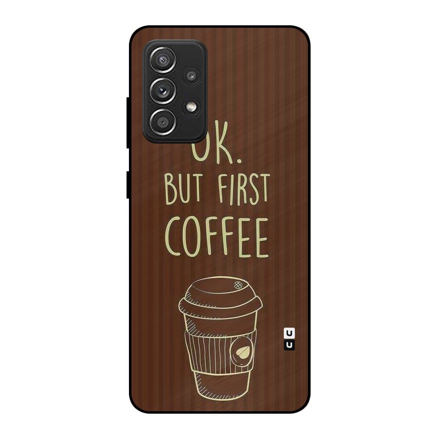 Coffee Stripes Metal Back Case for Galaxy A52s 5G