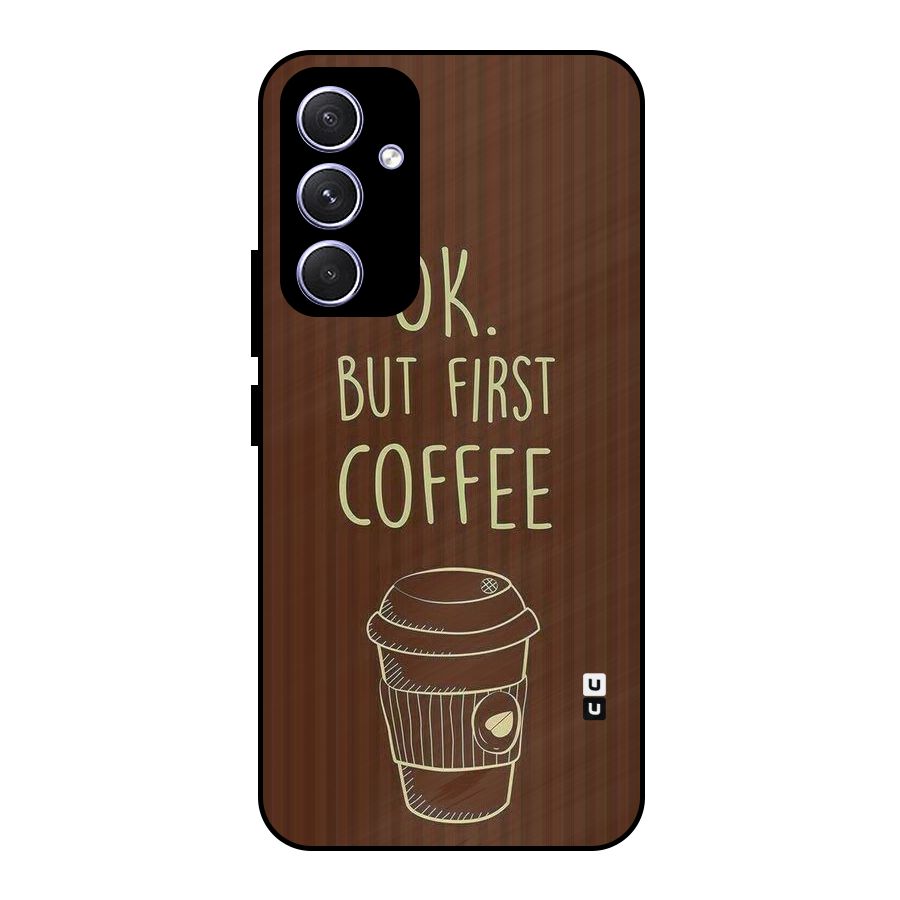 Coffee Stripes Metal Back Case for Galaxy A54