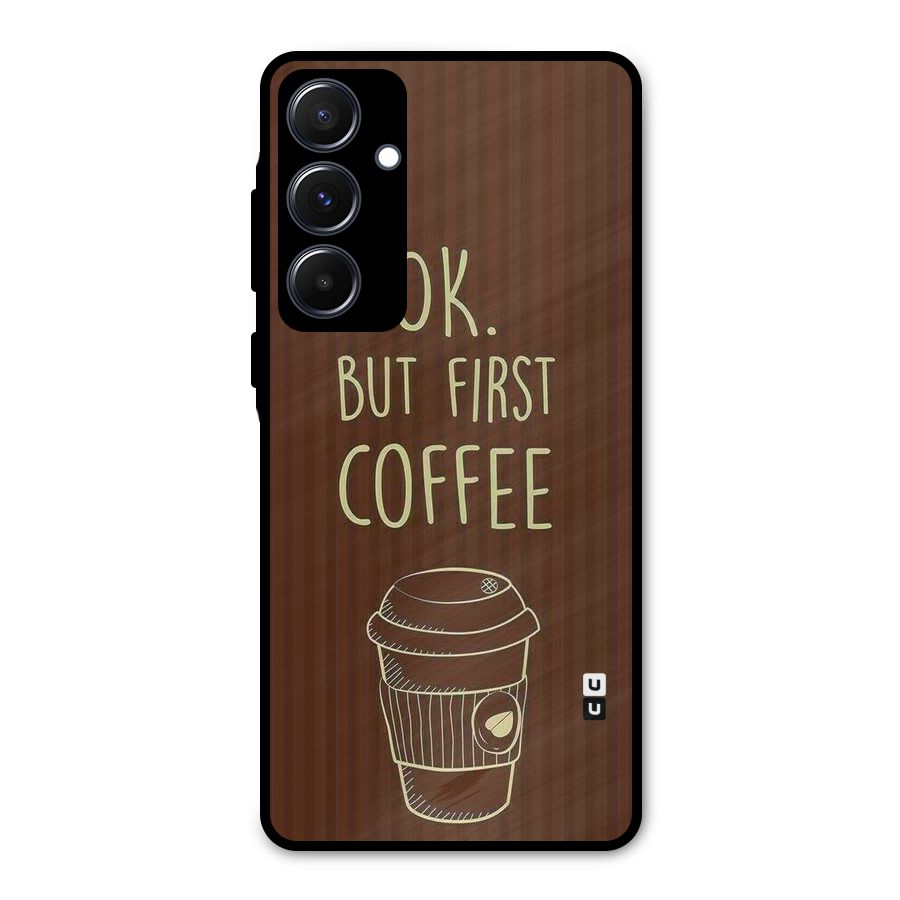 Coffee Stripes Metal Back Case for Galaxy A55