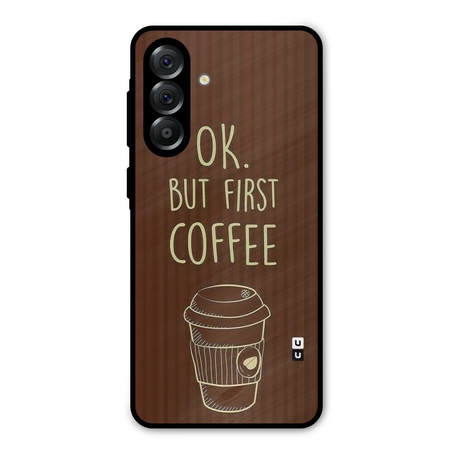 Coffee Stripes Metal Back Case for Galaxy A56