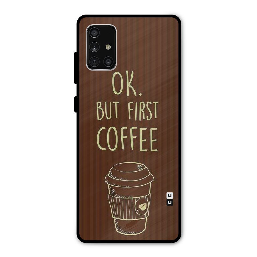 Coffee Stripes Metal Back Case for Galaxy A71