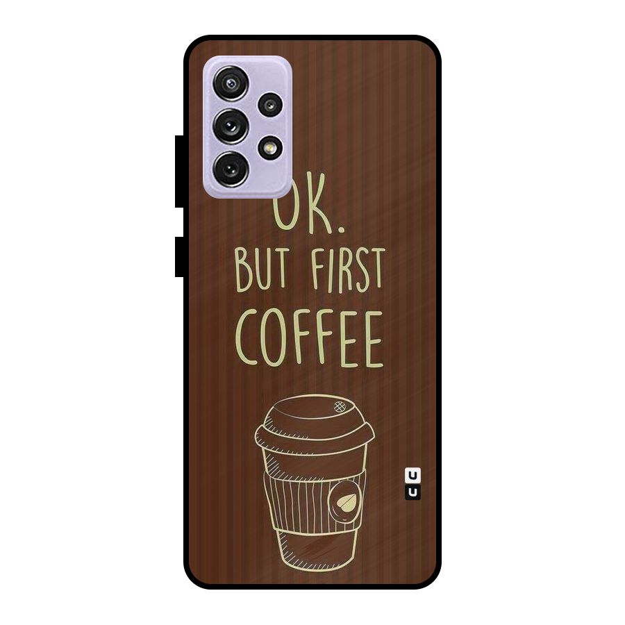 Coffee Stripes Metal Back Case for Galaxy A72