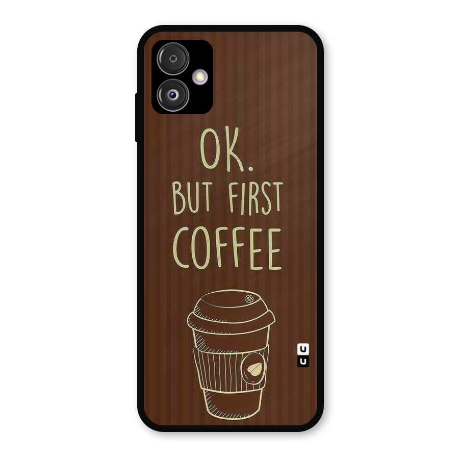 Coffee Stripes Metal Back Case for Galaxy F14