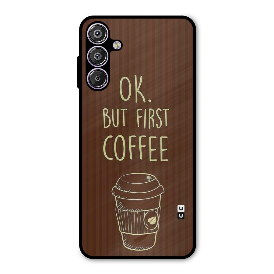 Coffee Stripes Metal Back Case for Galaxy F15