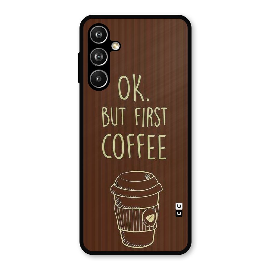 Coffee Stripes Metal Back Case for Galaxy F54