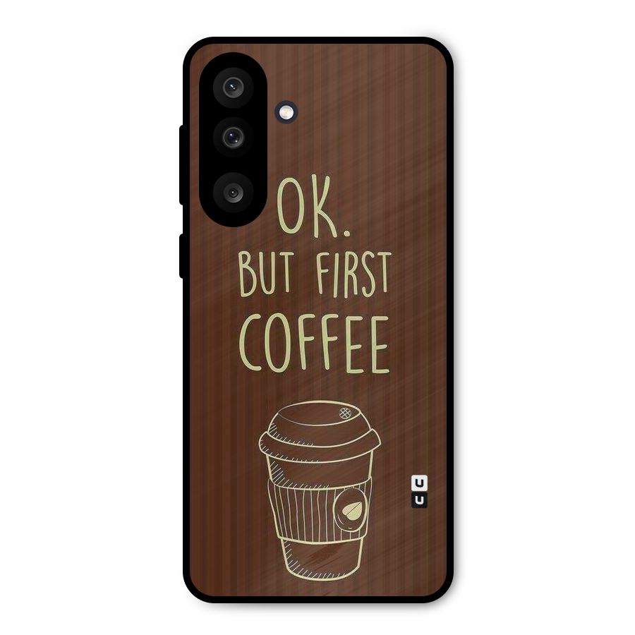 Coffee Stripes Metal Back Case for Galaxy F56